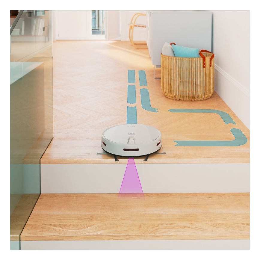 Aspirator robot inteligent 2 în 1 Niceboy ION Charles i4 4400 mAh Wi-Fi alb + telecomandă