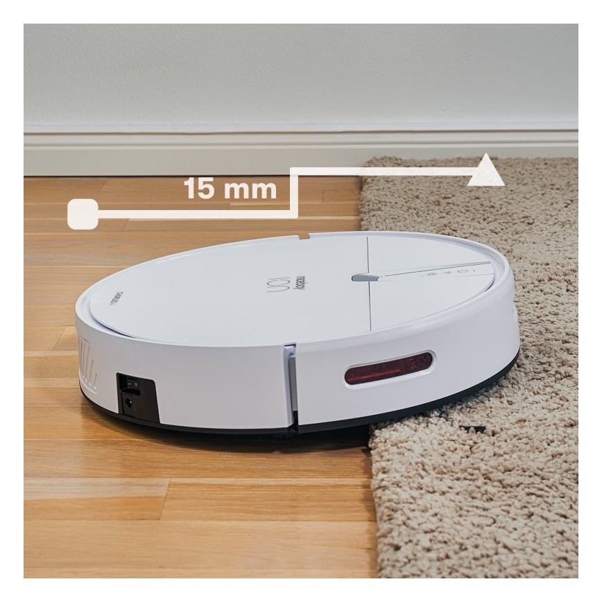 Aspirator robot inteligent 2 în 1 Niceboy ION Charles i4 4400 mAh Wi-Fi alb + telecomandă