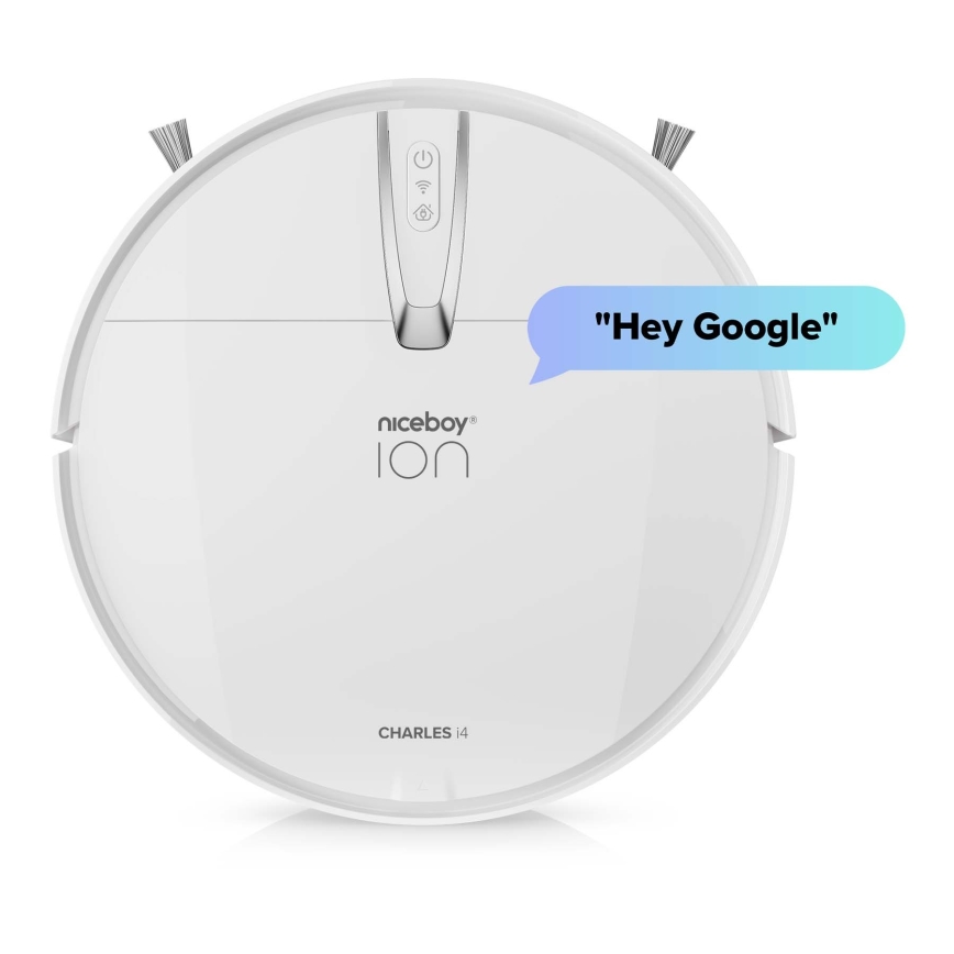 Aspirator robot inteligent 2 în 1 Niceboy ION Charles i4 4400 mAh Wi-Fi alb + telecomandă