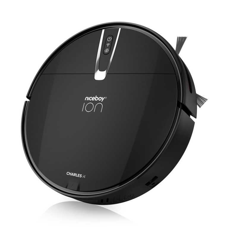 Aspirator robot inteligent 2 în 1 Niceboy ION Charles i4 4400 mAh Wi-Fi negru + telecomandă
