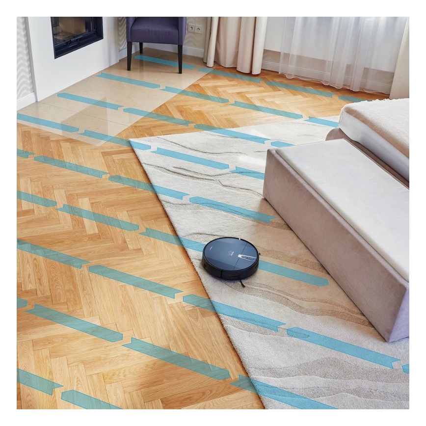 Aspirator robot inteligent 2 în 1 Niceboy ION Charles i4 4400 mAh Wi-Fi negru + telecomandă