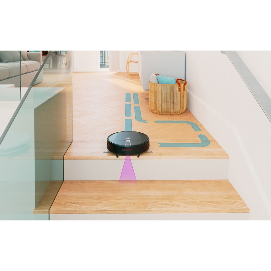Aspirator robot inteligent 2 în 1 Niceboy ION Charles i4 4400 mAh Wi-Fi negru + telecomandă