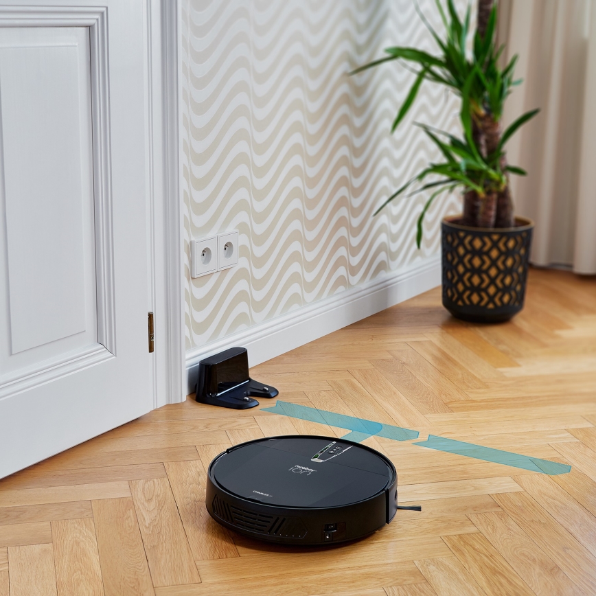 Aspirator robot inteligent 2 în 1 Niceboy ION Charles i4 4400 mAh Wi-Fi negru + telecomandă