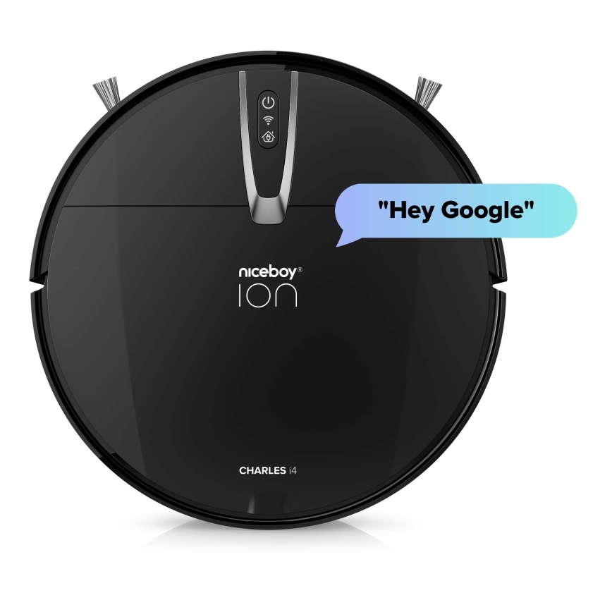 Aspirator robot inteligent 2 în 1 Niceboy ION Charles i4 4400 mAh Wi-Fi negru + telecomandă