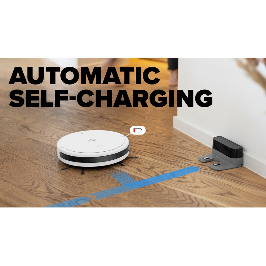 Aspirator robot inteligent 2 în 1 Niceboy ION Charles i6 2600 mAh Wi-Fi alb