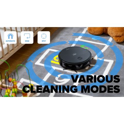 Aspirator robot inteligent 2 în 1 Niceboy ION Charles i6 2600 mAh Wi-Fi negru