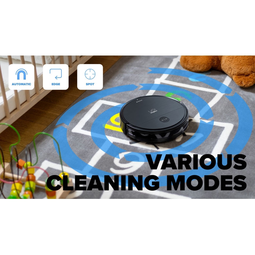 Aspirator robot inteligent 2 în 1 Niceboy ION Charles i6 2600 mAh Wi-Fi negru