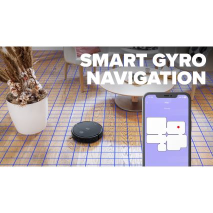 Aspirator robot inteligent 2 în 1 Niceboy ION Charles i6 2600 mAh Wi-Fi negru