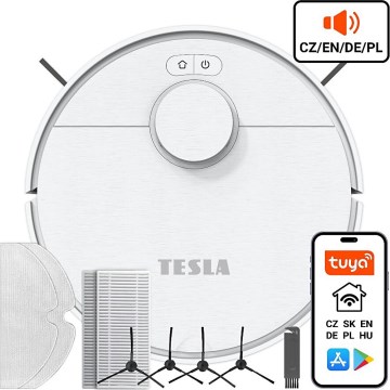 Aspirator robot inteligent TESLA Electronics RoboStar 2 în 1 2550 mAh Wi-Fi alb