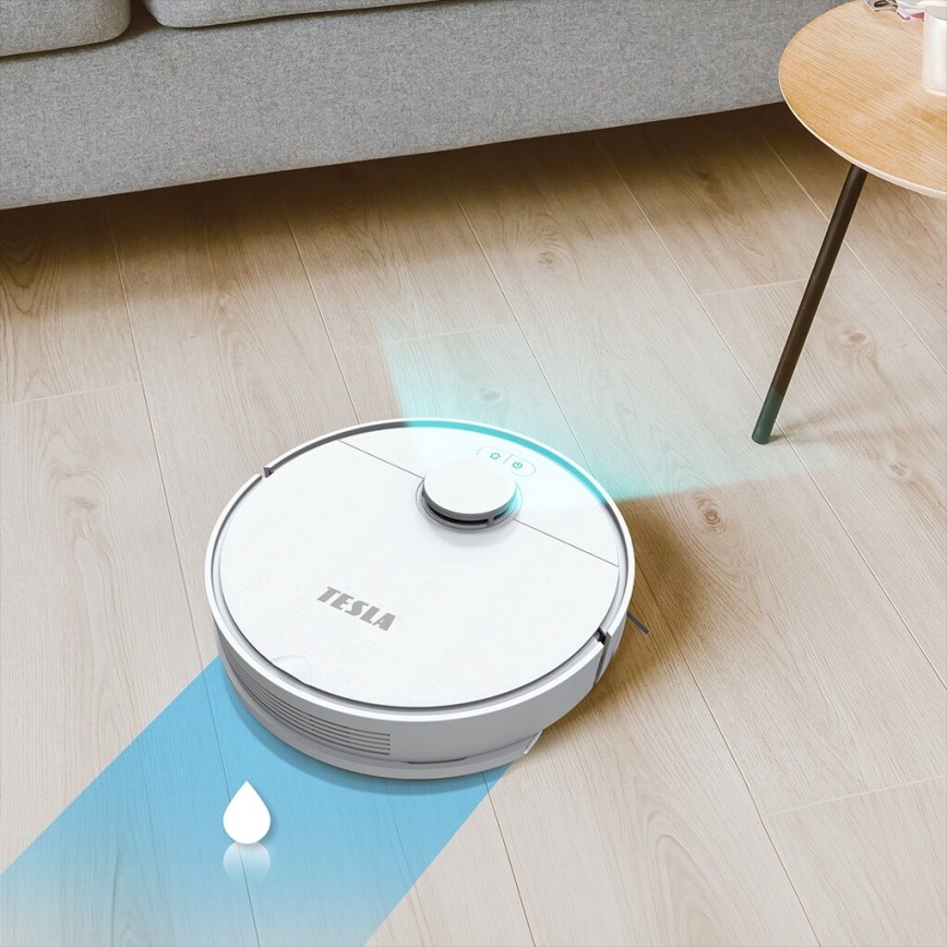 Aspirator robot inteligent TESLA Electronics RoboStar 2 în 1 2550 mAh Wi-Fi alb