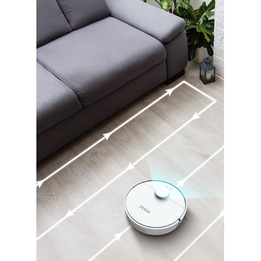 Aspirator robot inteligent TESLA Electronics RoboStar 2 în 1 2550 mAh Wi-Fi alb