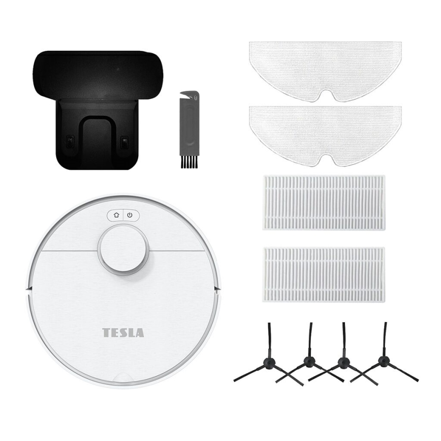Aspirator robot inteligent TESLA Electronics RoboStar 2 în 1 2550 mAh Wi-Fi alb