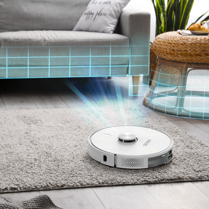 Aspirator robot inteligent TESLA Electronics RoboStar 2 în 1 2600 mAh Wi-Fi alb