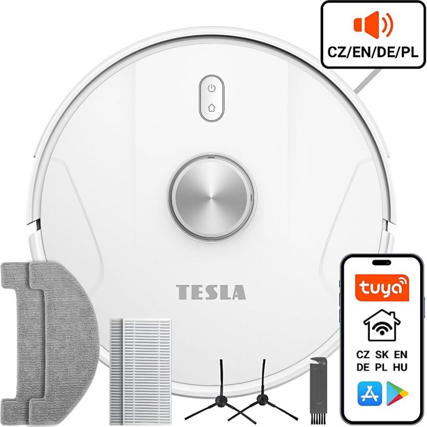 Aspirator robot inteligent TESLA Electronics RoboStar 2 în 1 2600 mAh Wi-Fi alb