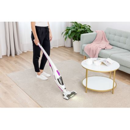 Aspirator vertical 2 în 1 cu perie rotativă electrică 110W/14,8V 2200 mAh alb Sencor