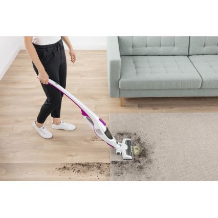 Aspirator vertical 2 în 1 cu perie rotativă electrică 110W/14,8V 2200 mAh alb Sencor