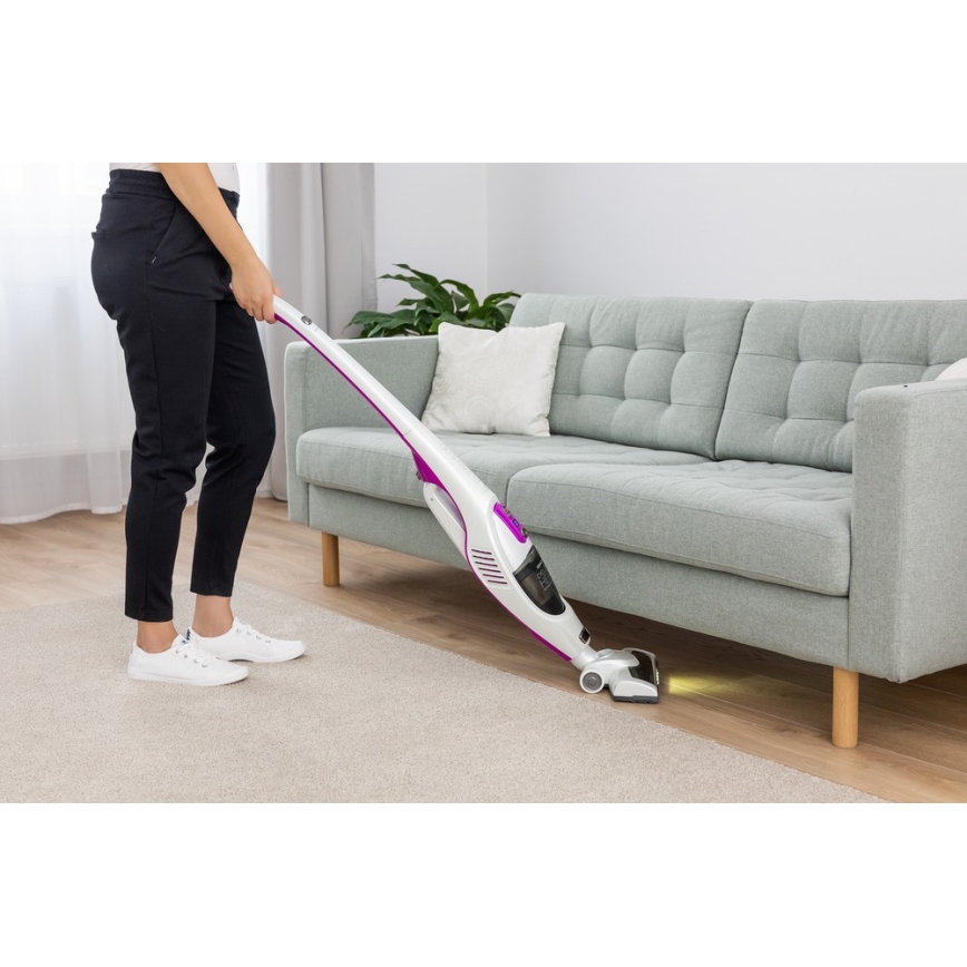 Aspirator vertical 2 în 1 cu perie rotativă electrică 110W/14,8V 2200 mAh alb Sencor