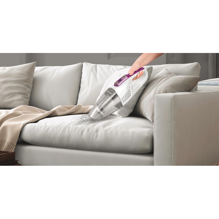 Aspirator vertical 2 în 1 cu perie rotativă electrică 110W/14,8V 2200 mAh alb Sencor