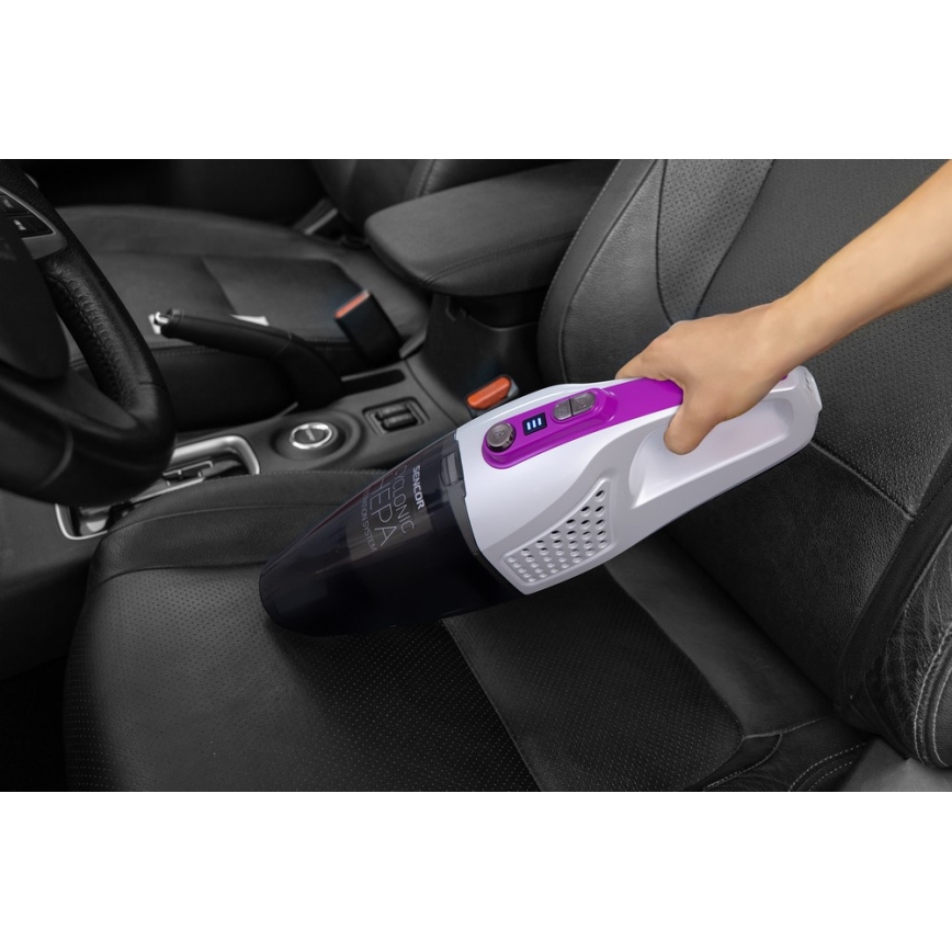 Aspirator vertical 2 în 1 cu perie rotativă electrică 110W/14,8V 2200 mAh alb Sencor