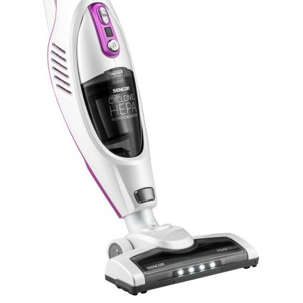 Aspirator vertical 2 în 1 cu perie rotativă electrică 110W/14,8V 2200 mAh alb Sencor