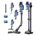 Aspirator vertical flexibil fără fir 2 în 1 TESLA Electronics PureStar 250W/2200 mAh gri/mov