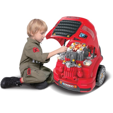 Atelier de reparații auto de jucărie roșu