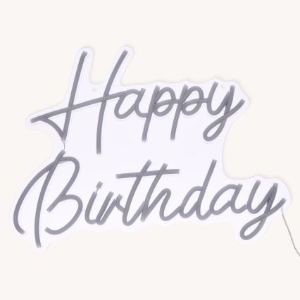 Atmosphera - Decorațiune neon LED de perete HAPPY BIRTHDAY LED/5V