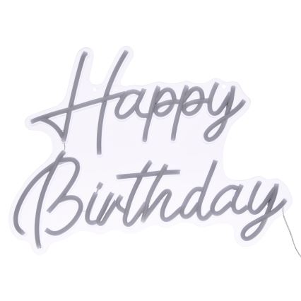 Atmosphera - Decorațiune neon LED de perete HAPPY BIRTHDAY LED/5V