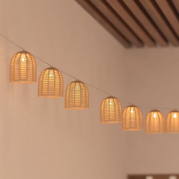 Atmosphera - Ghirlandă solară decorativă cu LED AIA 10xLED 3,35m IP44 alb cald 1500 mAh