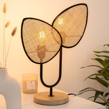 Atmosphera - Lampă de masă OLME din ratan, 2x E27/40W/230V