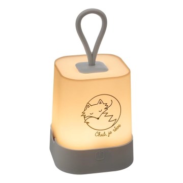 Atmosphera - Lampă de veghe LED reîncărcabilă pentru copii, cu control tactil, RABBIT LED/3,7V 1200 mAh, gri