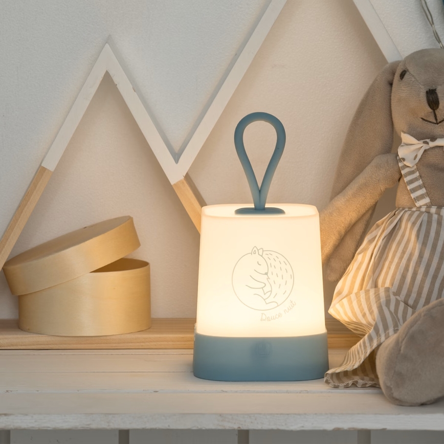 Atmosphera - Lampă de veghe LED reîncărcabilă pentru copii, cu control tactil, RABBIT LED/3,7V 1200 mAh, gri