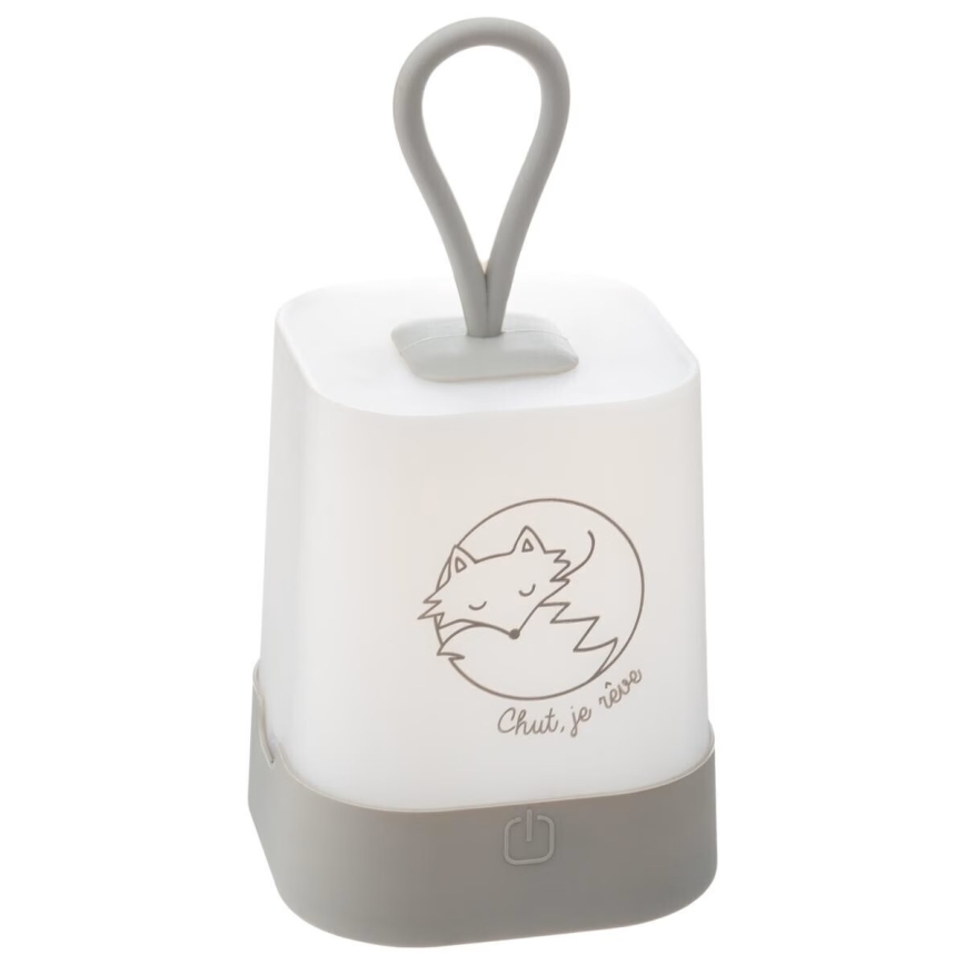 Atmosphera - Lampă de veghe LED reîncărcabilă pentru copii, cu control tactil, RABBIT LED/3,7V 1200 mAh, gri