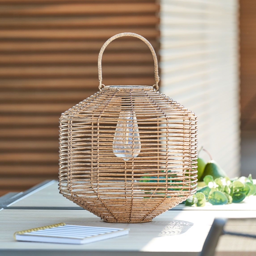 Atmosphera - Lampă solară LED CUBA LED/1,2V 800 mAh IP44 din ratan