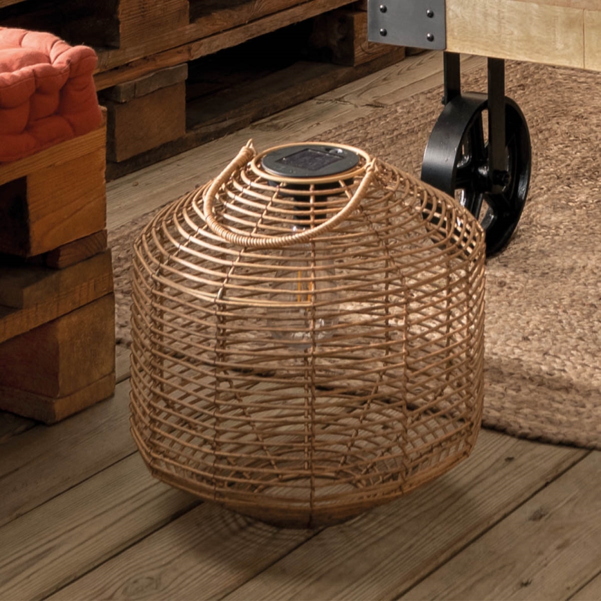 Atmosphera - Lampă solară LED CUBA LED/1,2V 800 mAh IP44 din ratan