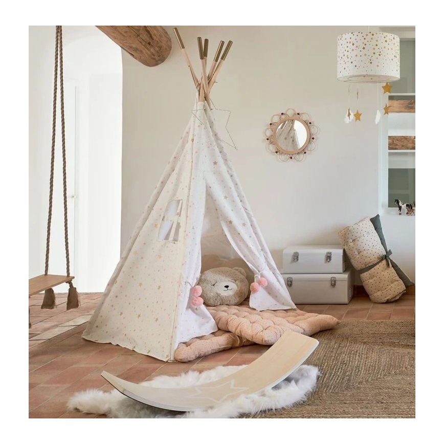 Atmosphera - Oglindă de perete pentru copii CAMPAIN, diam. 38 cm, din ratan