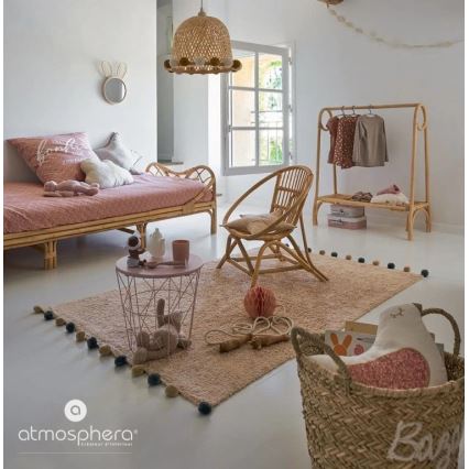 Atmosphera - Oglindă de perete pentru copii RABBIT, 37 x 24 cm, bambus