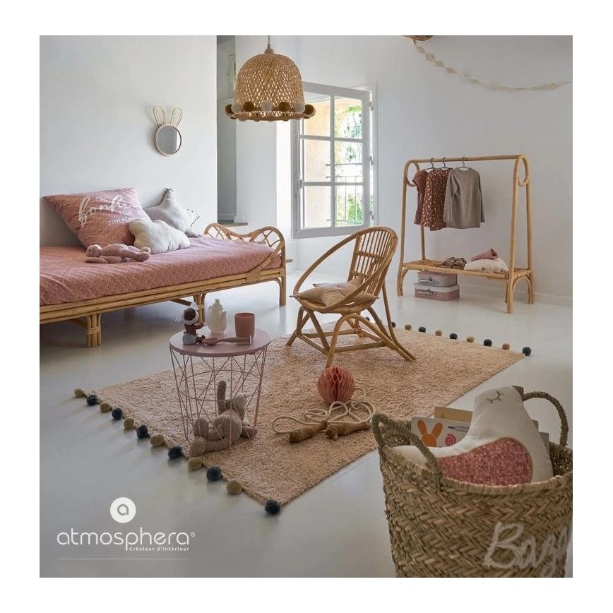 Atmosphera - Oglindă de perete pentru copii RABBIT, 37 x 24 cm, bambus