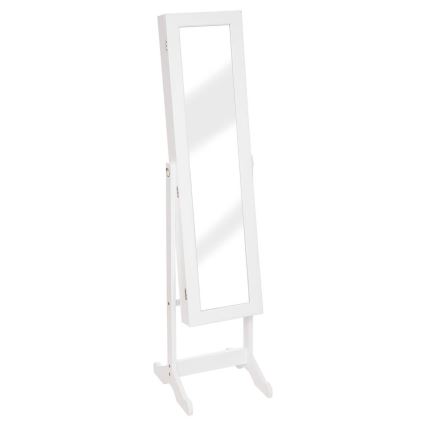 Atmosphera - Oglindă de podea KRISTIN cu cutie pentru bijuterii, 146,8x37 cm, albă