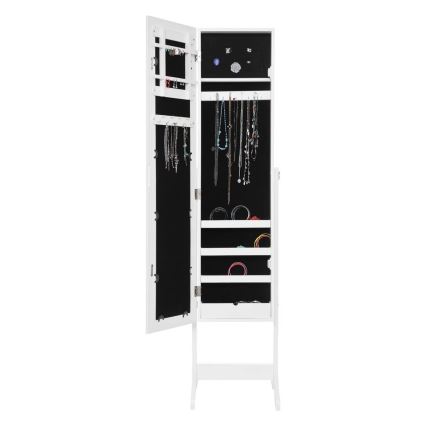 Atmosphera - Oglindă de podea KRISTIN cu cutie pentru bijuterii, 146,8x37 cm, albă