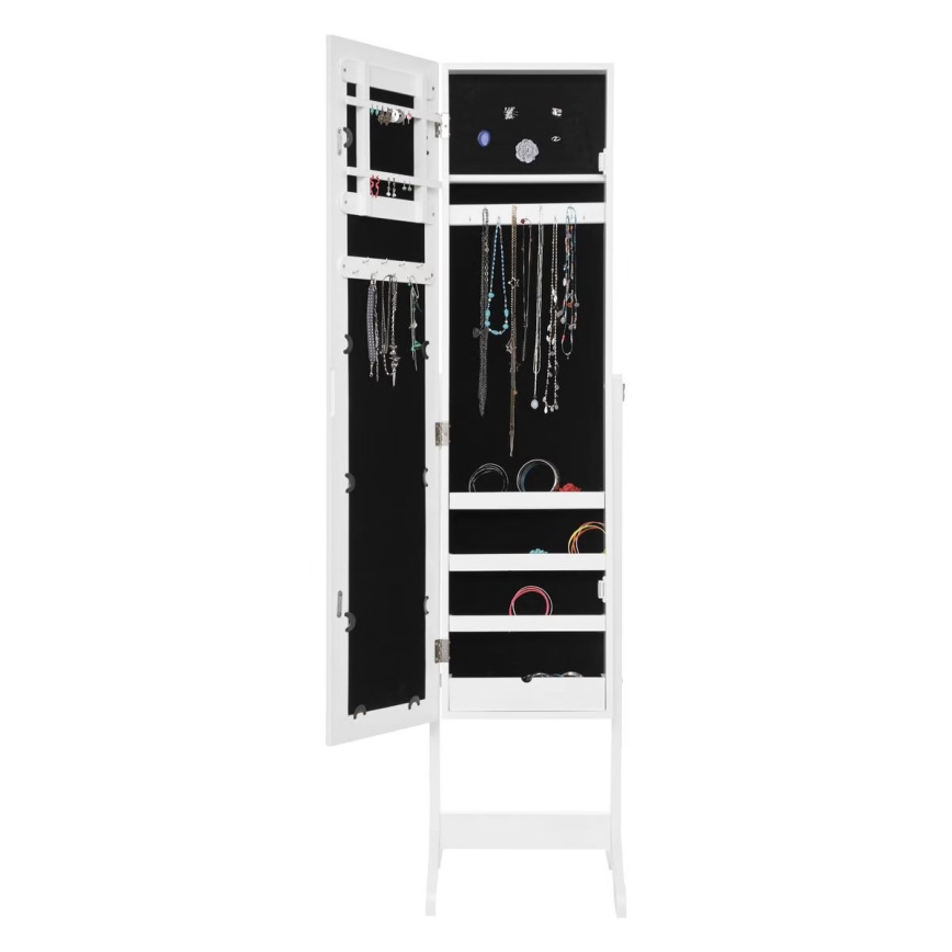 Atmosphera - Oglindă de podea KRISTIN cu cutie pentru bijuterii, 146,8x37 cm, albă