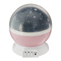 Atmosphera - Proiector LED pentru copii, alimentat de 3 baterii AA, roz
