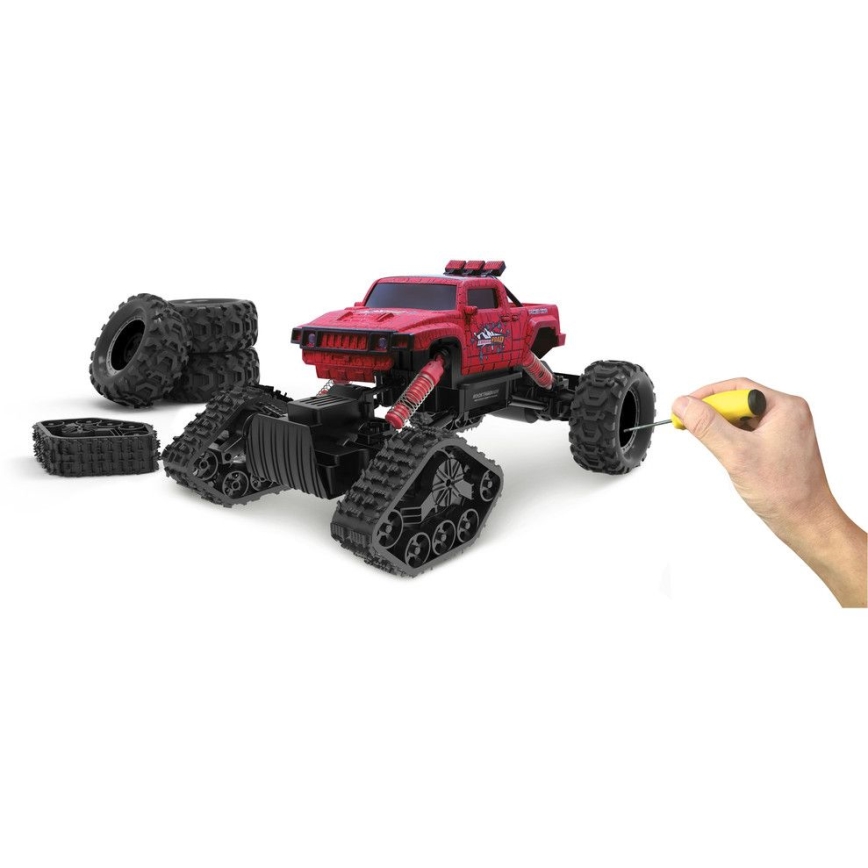 Mașină de escaladă Auto Rock Climber RTG cu telecomandă roșu/negru