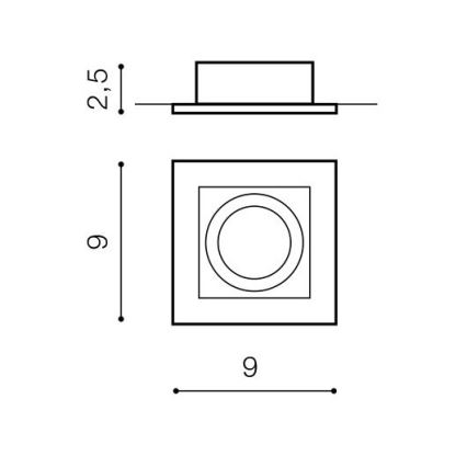 Azzardo AZ0795 - Lampă încastrată PACO 1xGU10/50W/230V