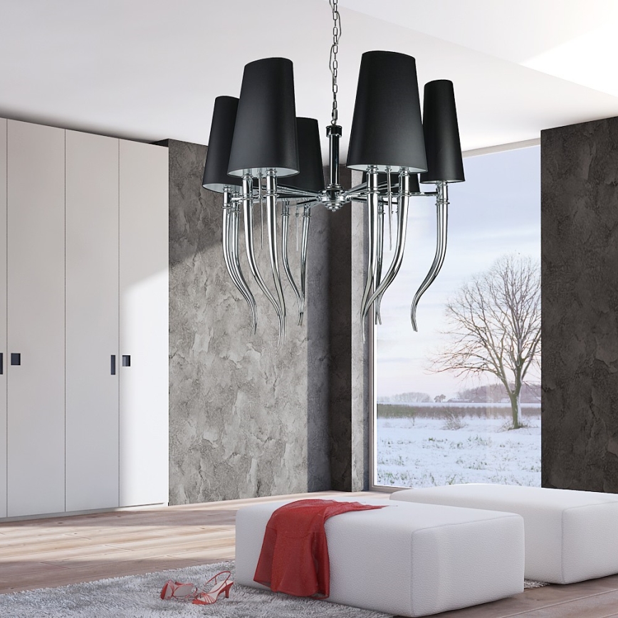 Azzardo AZ1389 - Lustră pe lanț DIABLO 12xE14/11W/230V alb