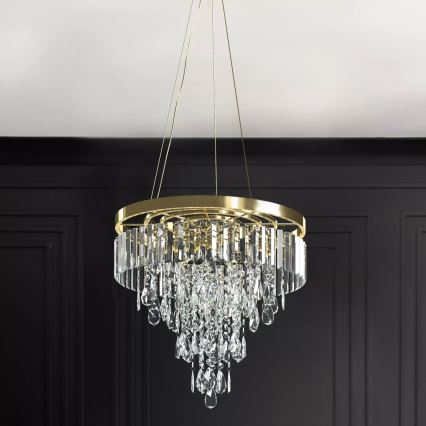 Azzardo AZ4905 - Lustră de cristal pe cablu KALABRIA 12xG9/40W/230V