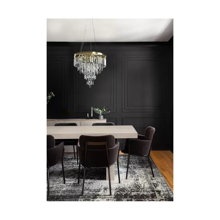 Azzardo AZ4905 - Lustră de cristal pe cablu KALABRIA 12xG9/40W/230V