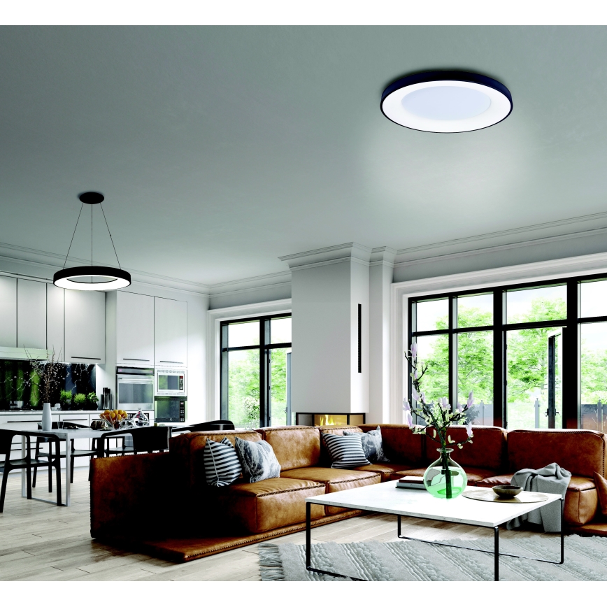 Azzardo AZ4991 - Plafonier LED reglabil SANTANA LED/50W/230V negru + telecomandă