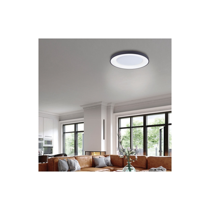 Azzardo AZ4995 - Plafonier LED reglabil SANTANA LED/80W/230V negru + telecomandă