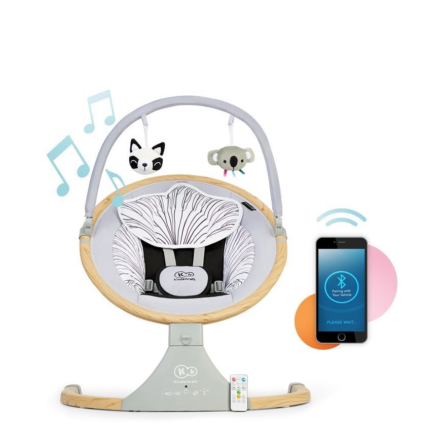 Balansoar cu vibrații și sunete pentru bebeluș 2 în 1 LUMI KINDERKRAFT